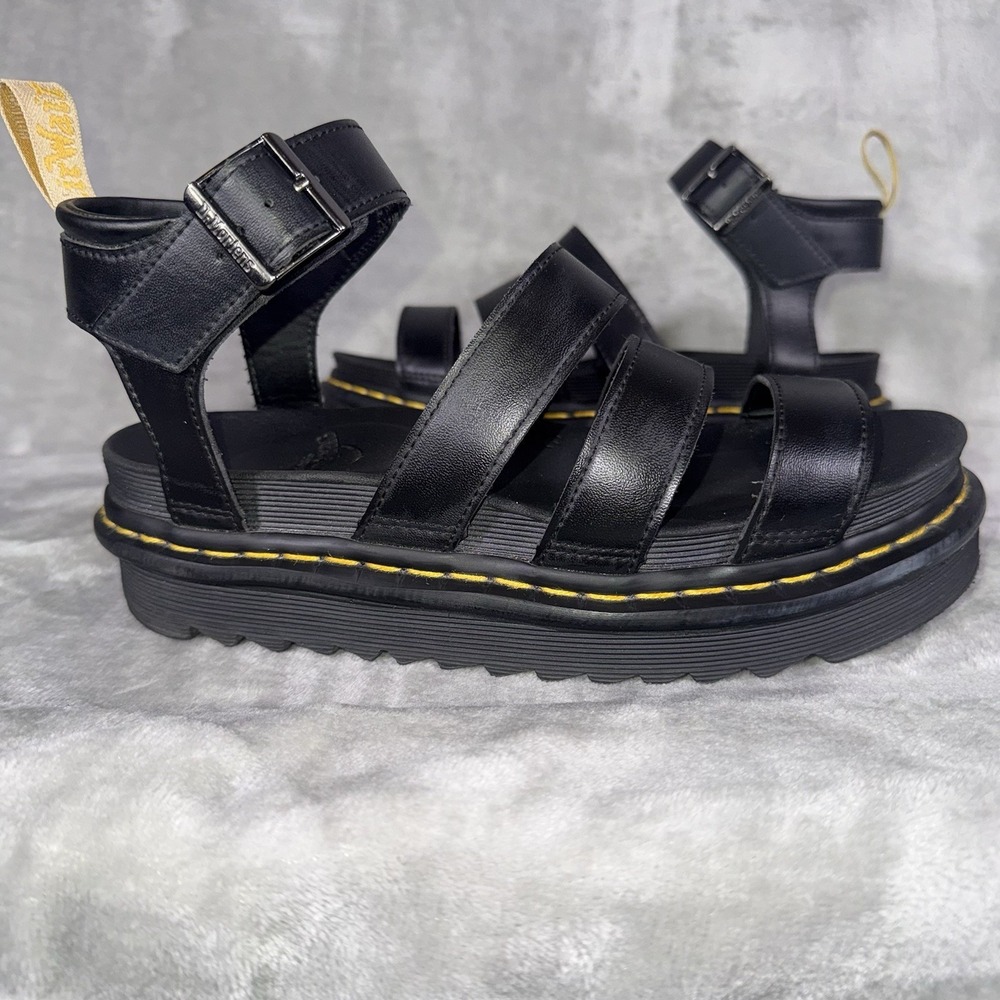 Dr. Doc Martens Blaire Athena Gladiator Sandals Black Women's Size 8 Retro - Picture 5 of 16